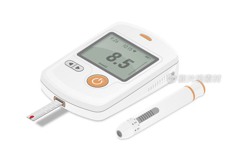 Poster with Glucometer icon